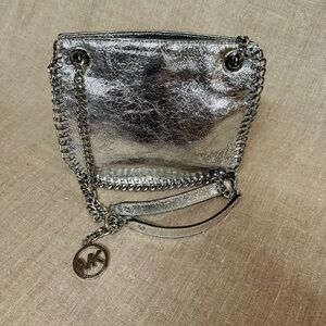Michael Kors Metallic Silver Chain Shoulder Bag